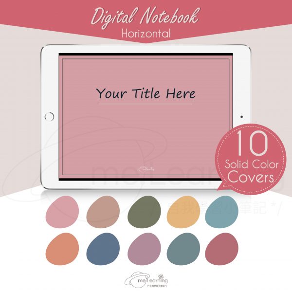 notebook 6tabs solid color horizontal banner2 en scaled | iPad空白電子筆記本-6個分頁-10個素色封面-橫式-英文版-0002 | me.Learning |
