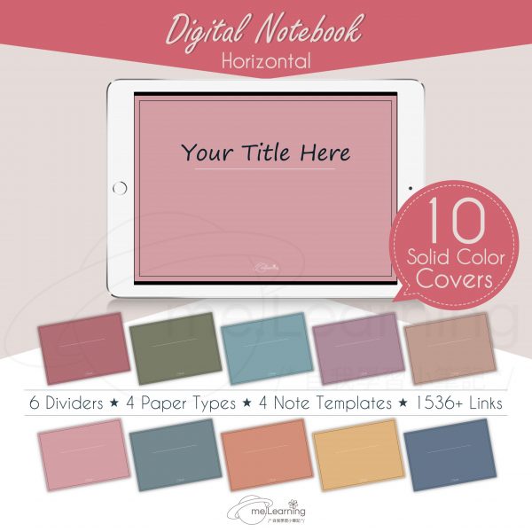 notebook 6tabs solid color horizontal banner8 en scaled | iPad空白電子筆記本-6個分頁-10個素色封面-橫式-英文版-0002 | me.Learning |